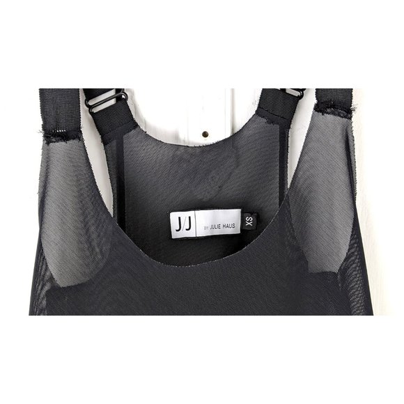 JJ by Julie Haus sheer black stretch mesh net teddy lingerie slip negligee - Picture 4 of 8